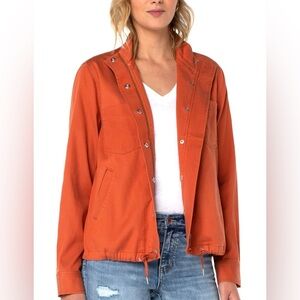 Liverpool Orange Rust Cinch Hem Utility Jacket Size Medium